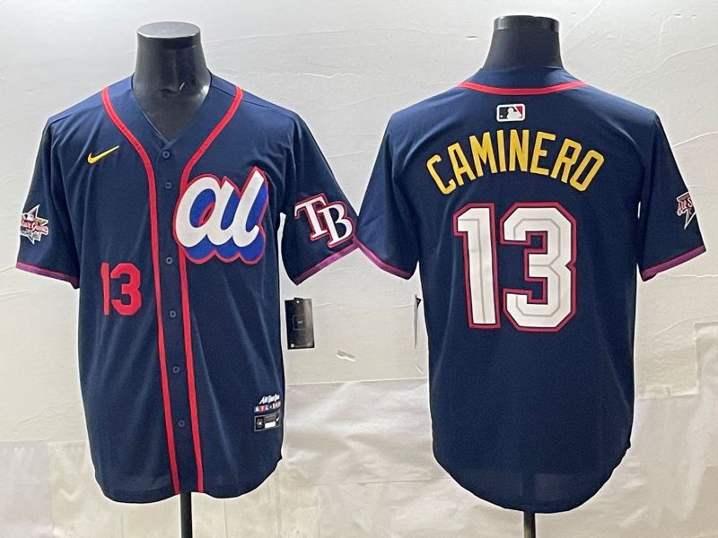 Men 2025 Tampa Bay Rays #13 Caminero Drak Blue All star Nike MLB Jersey style 04->tampa bay rays->MLB Jersey